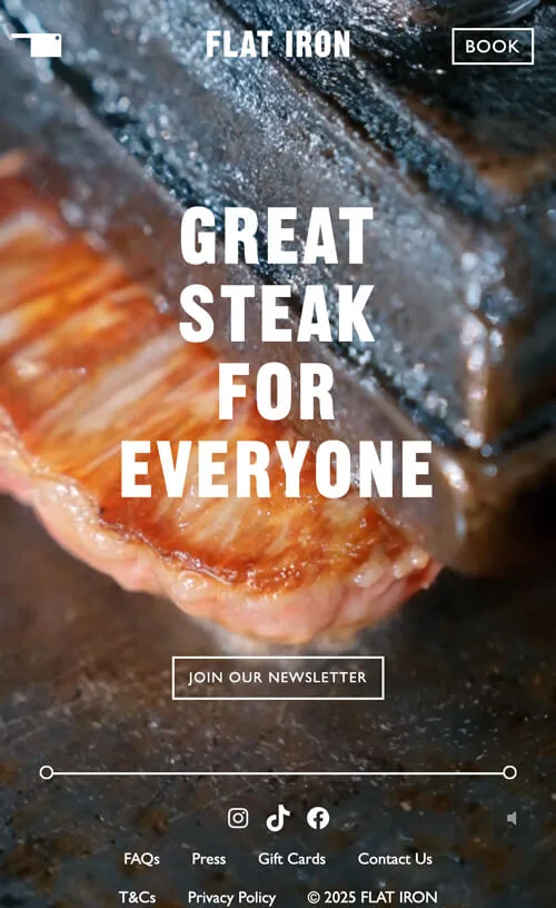 Flat Iron Website Home Page on Mobile